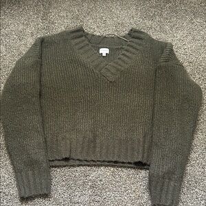 Pacsun Dark Green V-Neck Sweater
